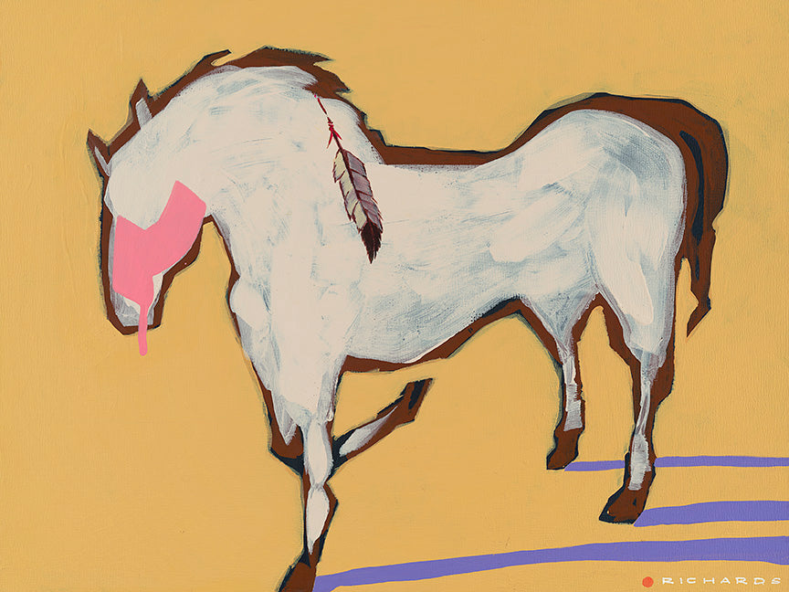 White Horse with Feather